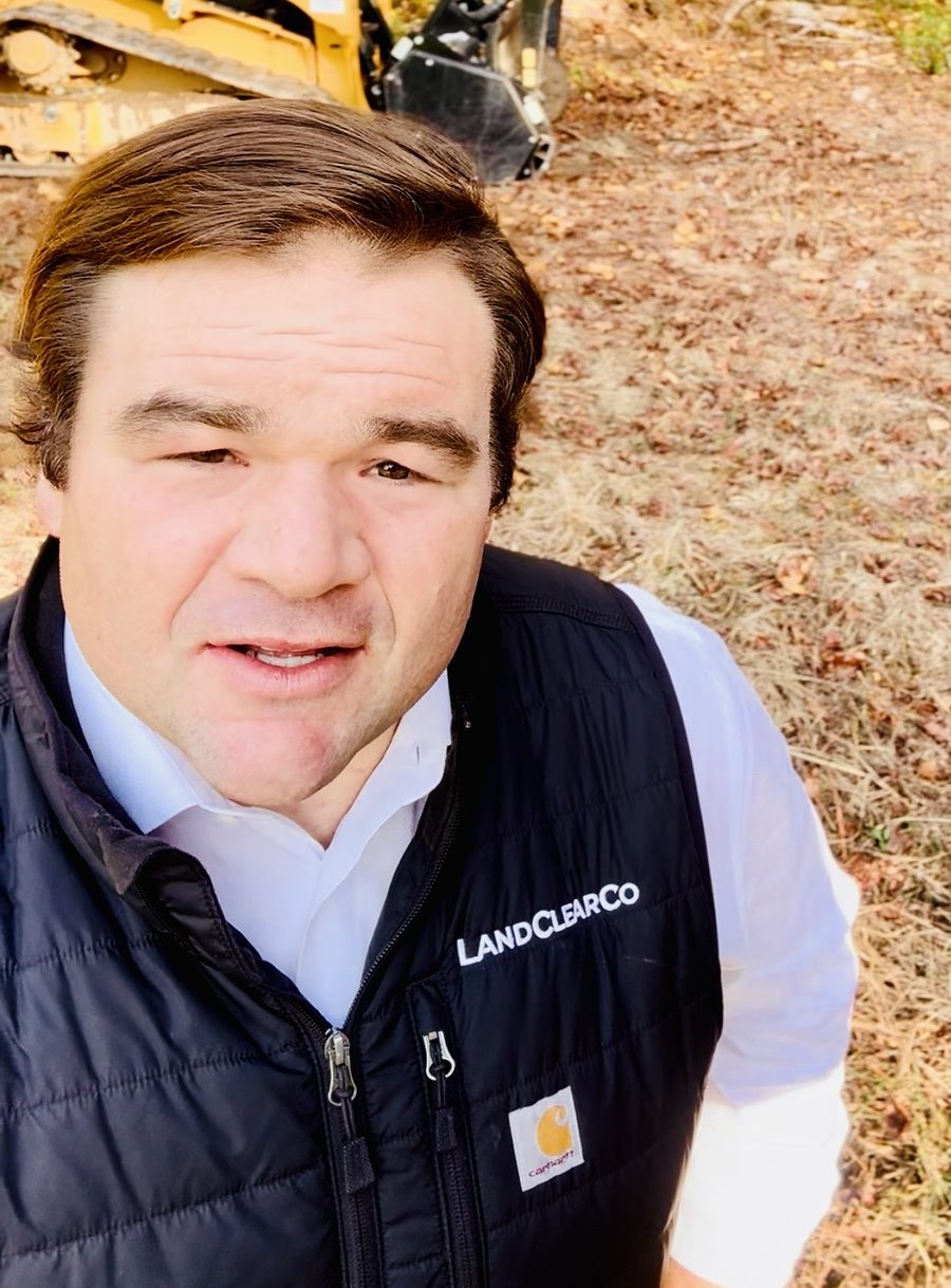 John Kane, owner of Groundwork Land Partners, on a job site
